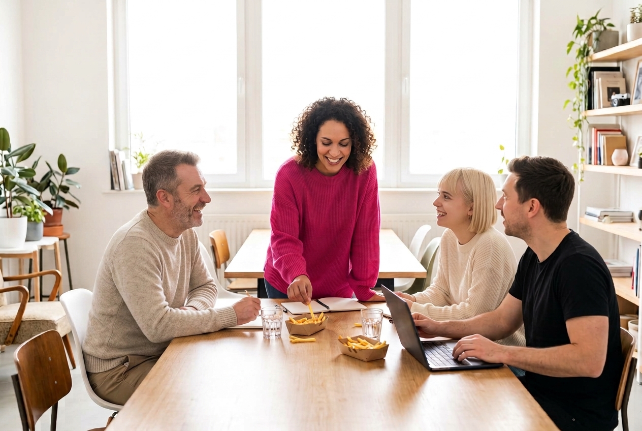 Psychologische Sicherheit am Arbeitsplatz: Team im offenen Austausch im Meeting